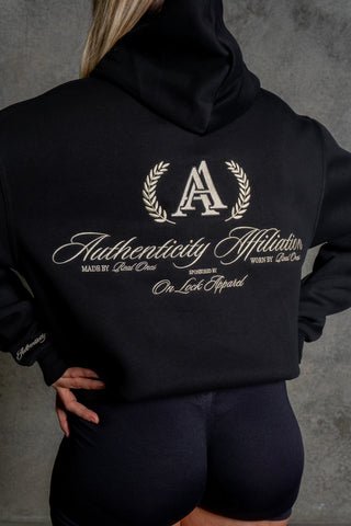 AUTHENTICITY AFFILIATION HOODIE - PITCH BLACK - On Lock Apparel XS HOODIES