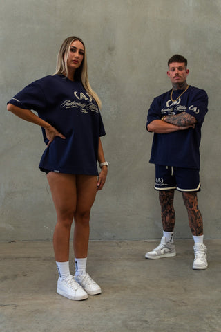AUTHENTICITY AFFILIATION TEE - MIDNIGHT BLUE - On Lock Apparel XS TEES