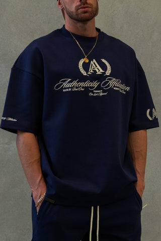 AUTHENTICITY AFFILIATION TEE - MIDNIGHT BLUE - On Lock Apparel XS TEES