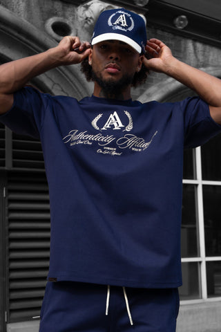AUTHENTICITY AFFILIATION TEE - MIDNIGHT BLUE - On Lock Apparel XS TEES
