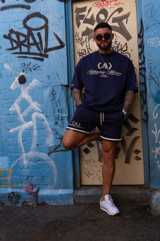 AUTHENTICITY AFFILIATION TEE - MIDNIGHT BLUE - On Lock Apparel XS TEES
