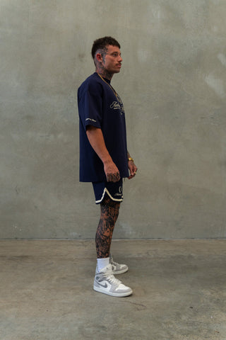 AUTHENTICITY AFFILIATION TEE - MIDNIGHT BLUE - On Lock Apparel XS TEES