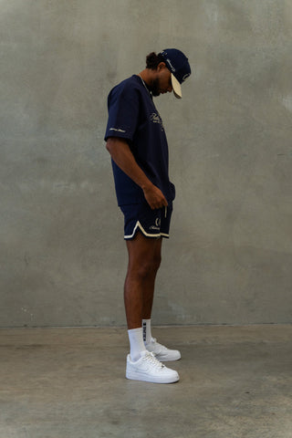 AUTHENTICITY AFFILIATION TEE - MIDNIGHT BLUE - On Lock Apparel XS TEES