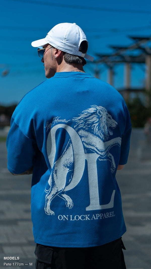LION HEARTED TEE - ROYAL BLUE
