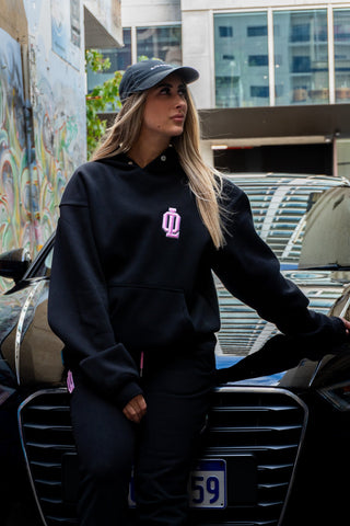 OL SERIES HOODIE - PITCH BLACK FT. PINK - HOODIESOn Lock Apparel