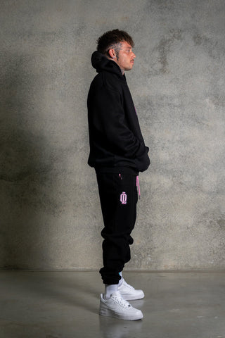 OL SERIES HOODIE - PITCH BLACK FT. PINK - HOODIESOn Lock Apparel