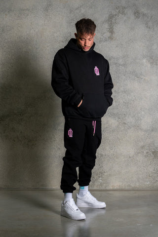 OL SERIES HOODIE - PITCH BLACK FT. PINK - HOODIESOn Lock Apparel