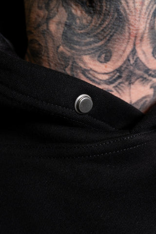 OL SERIES HOODIE - PITCH BLACK FT. ARCTIC BLUE - On Lock Apparel XS HOODIES