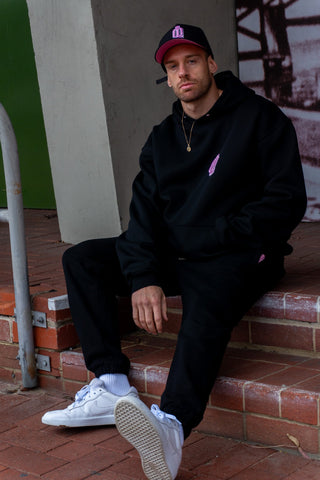 OL SERIES HOODIE - PITCH BLACK FT. PINK - HOODIESOn Lock Apparel
