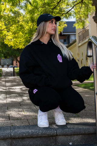 OL SERIES HOODIE - PITCH BLACK FT. PINK - HOODIESOn Lock Apparel