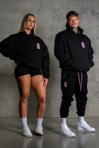 OL SERIES HOODIE - PITCH BLACK FT. PINK - HOODIESOn Lock Apparel