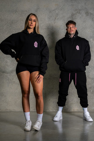 OL SERIES HOODIE - PITCH BLACK FT. PINK - HOODIESOn Lock Apparel