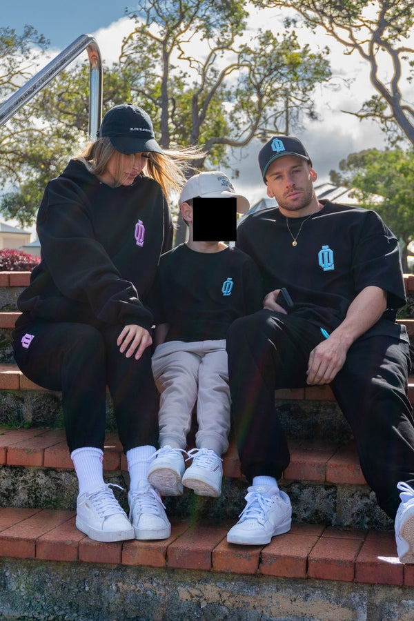 OL SERIES KIDS TEE - PITCH BLACK FT. ARCTIC BLUE