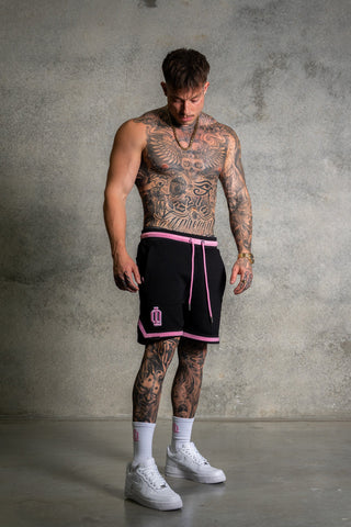 OL SERIES SHORTS - PITCH BLACK FT. PINK - On Lock Apparel XS SHORTS