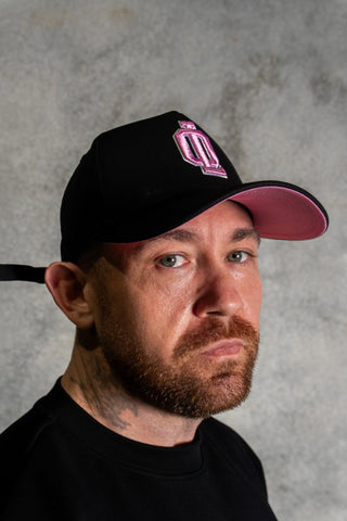 OL SERIES STRAP BACK - PITCH BLACK FT. PINK - On Lock Apparel Default Title HEADWEAR