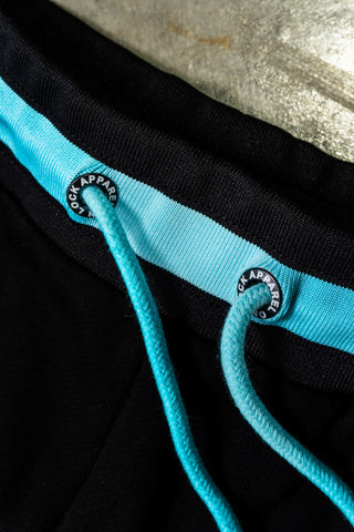 OL SERIES SWEATPANTS - PITCH BLACK FT. ARCTIC BLUE - On Lock Apparel XS SWEATPANTS