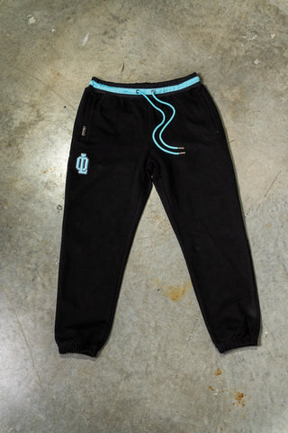 OL SERIES SWEATPANTS - PITCH BLACK FT. ARCTIC BLUE - On Lock Apparel XS SWEATPANTS