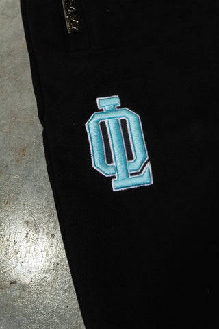 OL SERIES SWEATPANTS - PITCH BLACK FT. ARCTIC BLUE - On Lock Apparel XS SWEATPANTS