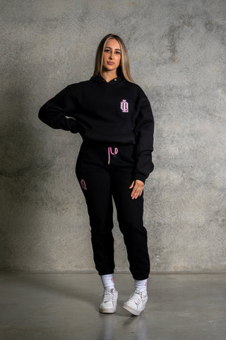 OL SERIES SWEATPANTS - PITCH BLACK FT. PINK - On Lock Apparel XS SWEATPANTS