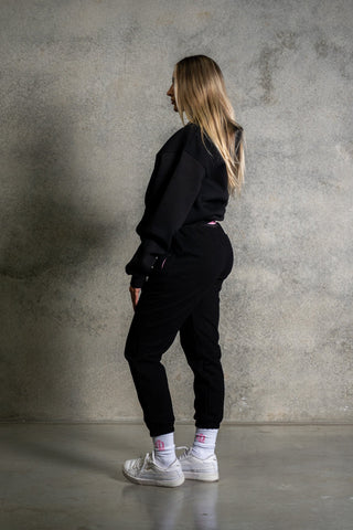 OL SERIES SWEATPANTS - PITCH BLACK FT. PINK - On Lock Apparel XS SWEATPANTS