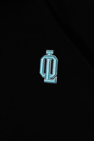 OL SERIES TEE - PITCH BLACK FT. ARCTIC BLUE - On Lock Apparel XS TEES