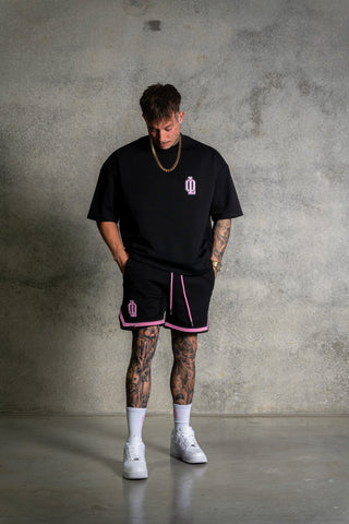 OL SERIES TEE - PITCH BLACK FT. PINK - On Lock Apparel XS TEES