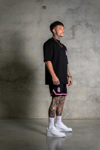OL SERIES TEE - PITCH BLACK FT. PINK - On Lock Apparel XS TEES