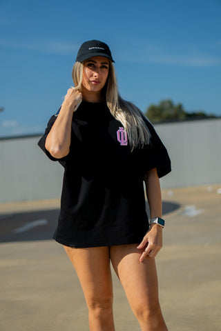 OL SERIES TEE - PITCH BLACK FT. PINK - On Lock Apparel XS TEES