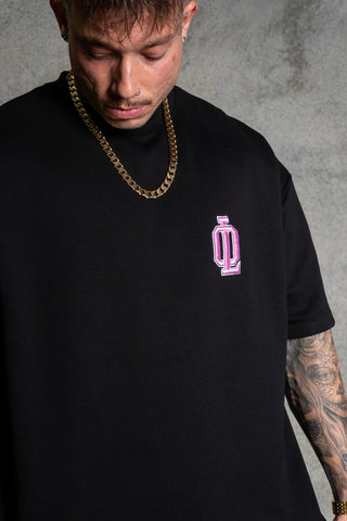 OL SERIES TEE - PITCH BLACK FT. PINK - On Lock Apparel XS TEES