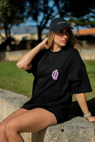 OL SERIES TEE - PITCH BLACK FT. PINK - On Lock Apparel XS TEES