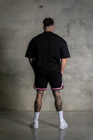 OL SERIES TEE - PITCH BLACK FT. PINK - On Lock Apparel XS TEES