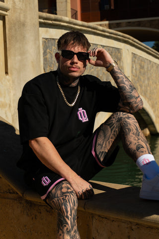 OL SERIES TEE - PITCH BLACK FT. PINK - On Lock Apparel XS TEES