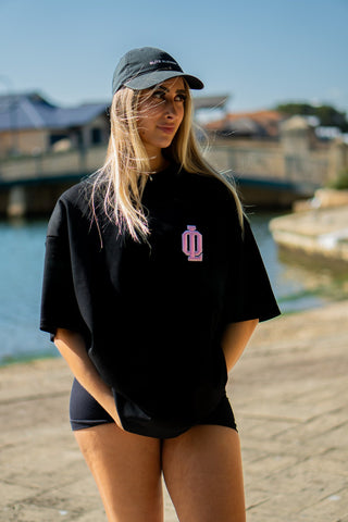 OL SERIES TEE - PITCH BLACK FT. PINK - On Lock Apparel XS TEES