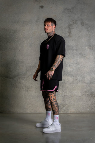 OL SERIES TEE - PITCH BLACK FT. PINK - On Lock Apparel XS TEES