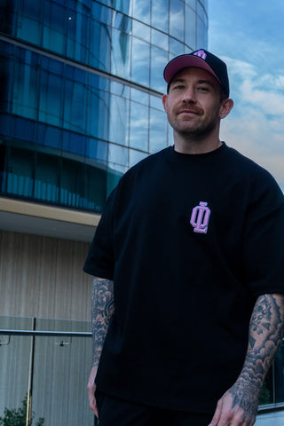 OL SERIES TEE - PITCH BLACK FT. PINK - On Lock Apparel XS TEES