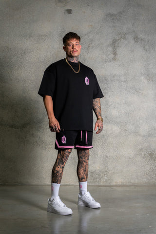 OL SERIES TEE - PITCH BLACK FT. PINK - On Lock Apparel XS TEES