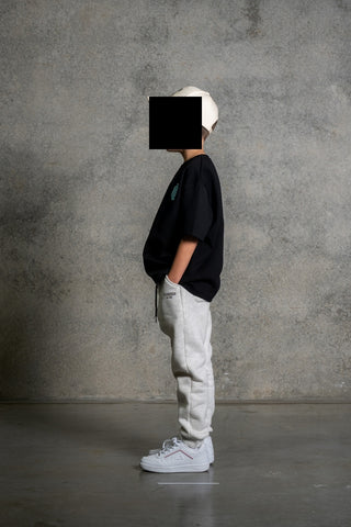 OL SERIES KIDS TEE - PITCH BLACK FT. ARCTIC BLUE