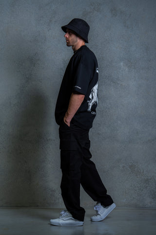 LION HEARTED TEE - PITCH BLACK