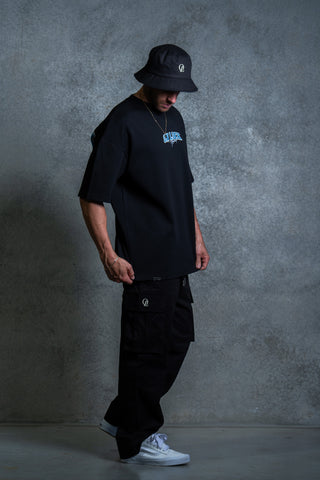 MONOLITH TEE - BLACK FT. ARCTIC BLUE