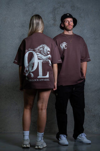 LION HEARTED TEE - CHOCOLATE