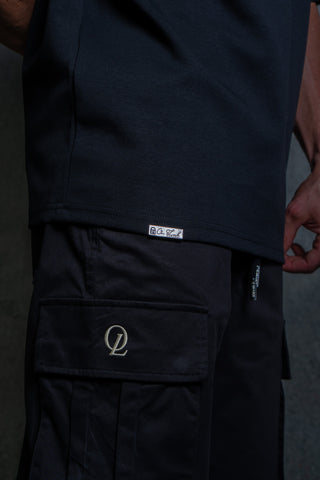 INITIAL TEE - BLACK FT. CREAM