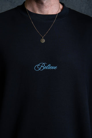 BELIEVE TEE - BLACK FT. BLUE