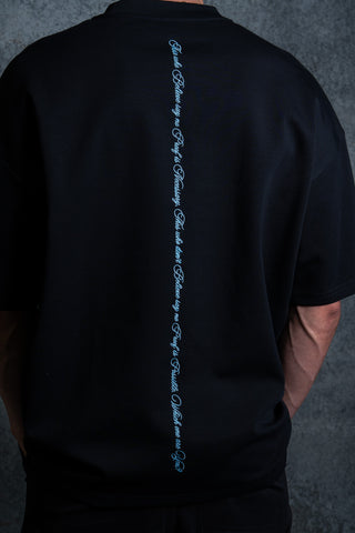 BELIEVE TEE - BLACK FT. BLUE
