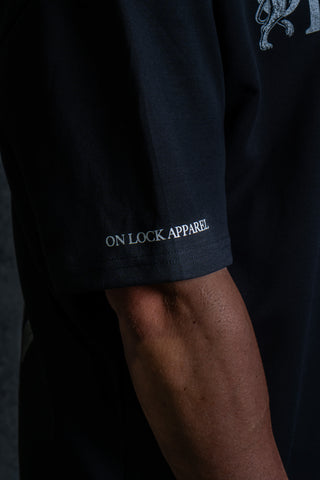 LION HEARTED TEE - PITCH BLACK