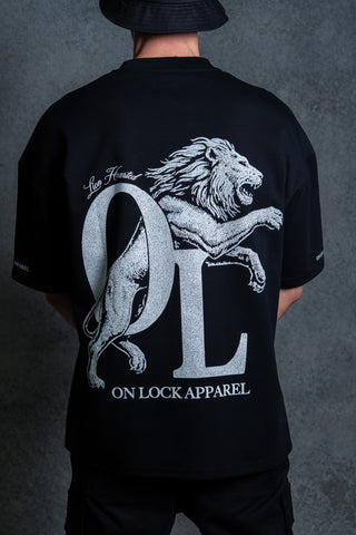 LION HEARTED TEE - PITCH BLACK