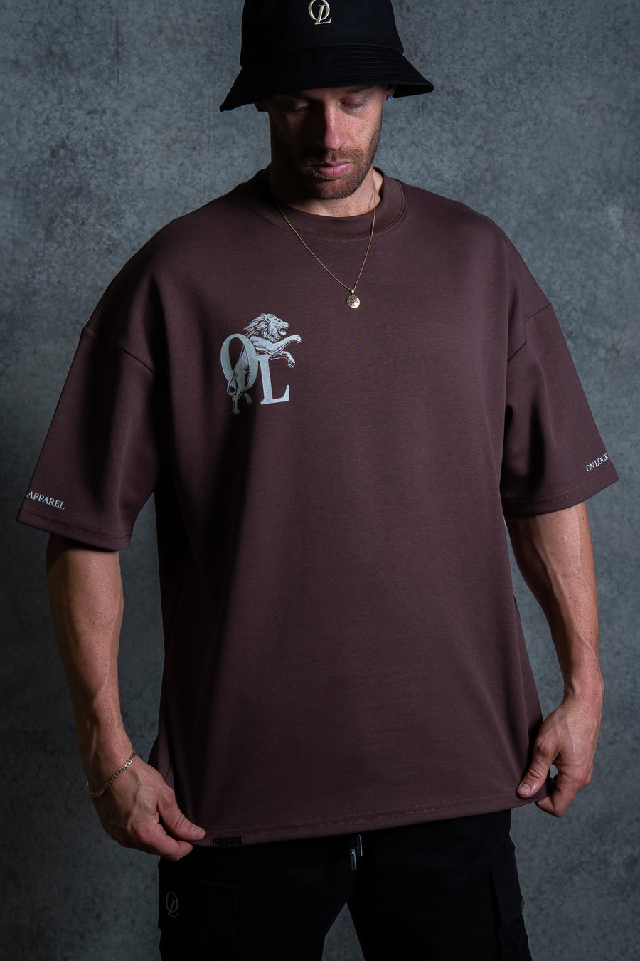 LION HEARTED TEE - CHOCOLATE