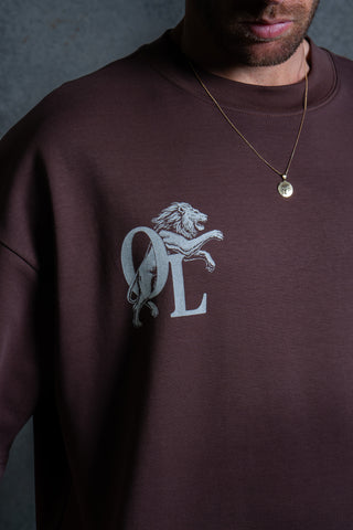 LION HEARTED TEE - CHOCOLATE