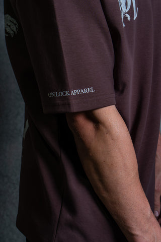 LION HEARTED TEE - CHOCOLATE