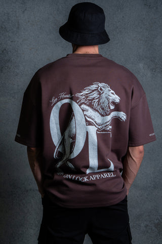 LION HEARTED TEE - CHOCOLATE