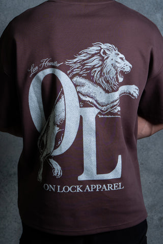 LION HEARTED TEE - CHOCOLATE